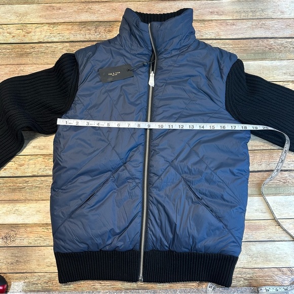 RAG & BONE Mikaela Mix Media Jacket Reversible Size S In Navy & Black NWT - Picture 3 of 7